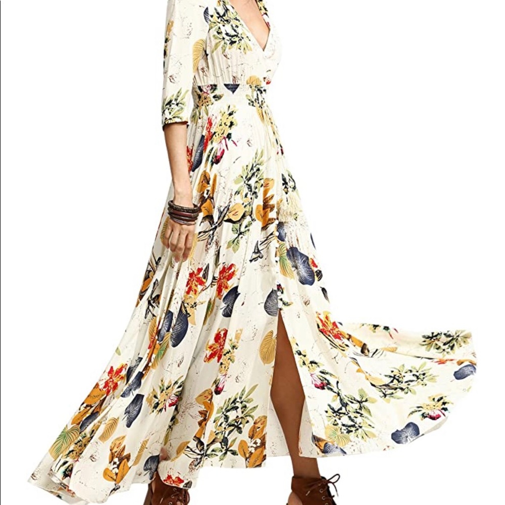Boho maxi dress with tassels 2/$18